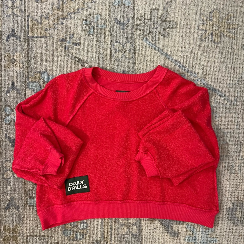 Daily Drills Cropped crew sweatshirt hot pink NWOT